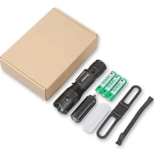 Hixon Portable Protector Flashlight With 4-Mode LED Glare Can Zoom For Outdoor Sports And Bicycle He