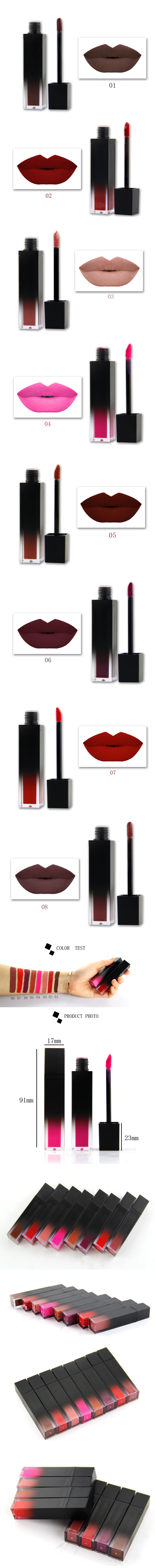 No Brand 6 Color Waterproof Matte Liquid Lipstick Wholesale Private Label Vegan Nude Matte Makeup  Lipstick