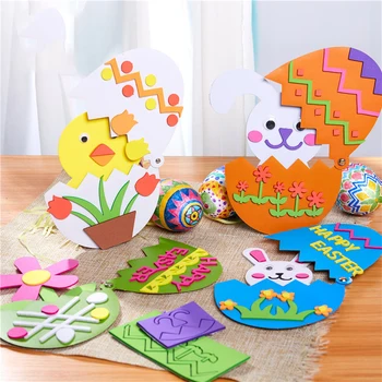 

kindergarten lots arts crafts diy toys Easter bunny Surprise Egg crafts kids educational for children's toys girl/boy gift 16919