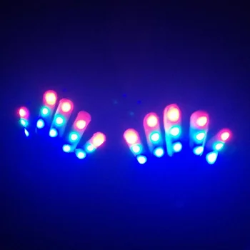 

Unique LED Lighting Gloves Colorful Glowing Gloves Magic Finger Glowing In Dark For Adult Children Toys Party Supplies M