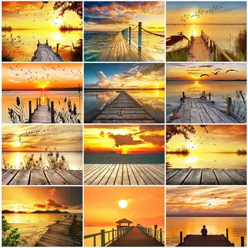 

14/18/22/25/28CT 11CT printing Cross Stitch Embroidery Landscape Crafts Home Decor cross stitch kit