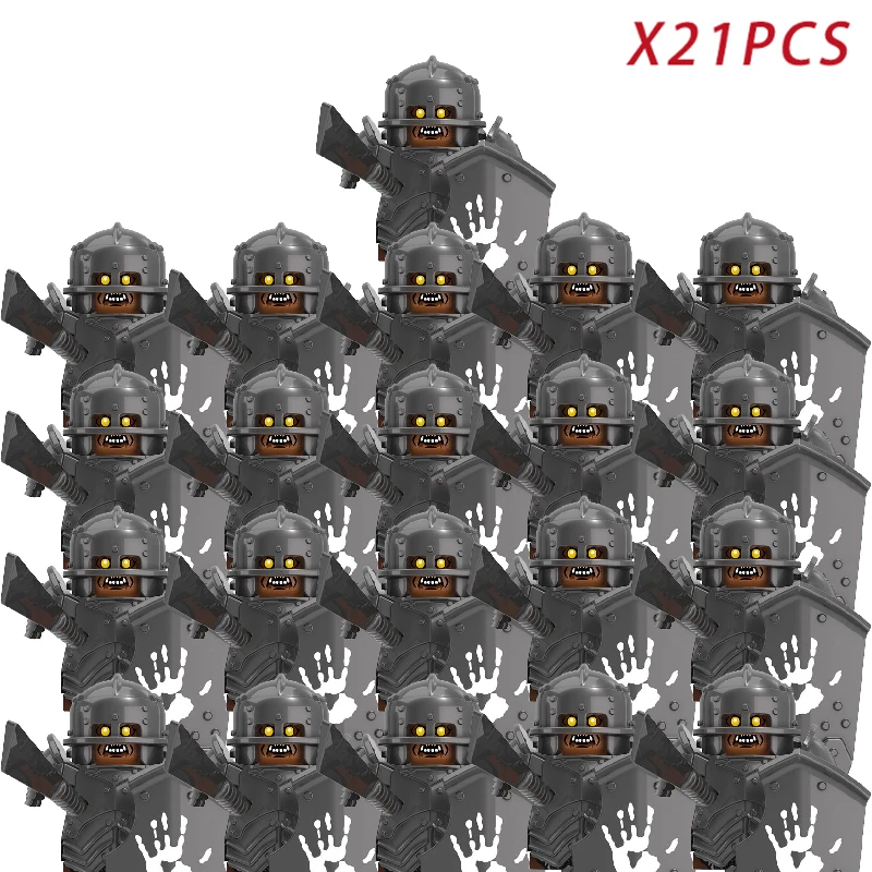 Medieval Fantasy Dwarf Warrior Leader Building Blocks Set