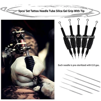 

6PCS Disposable Sterilized Tattoo Needle Tube Silicone Handle Grip Tattoo Accessories
