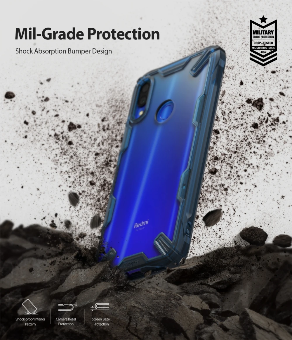 Ringke Fusion X для Xiaomi Redmi Note 7 Чехол прозрачный жесткий PC задняя мягкая TPU рамка чехол