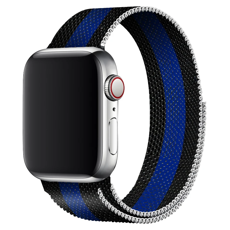 For Apple Watch Series 5 4 Band 44mm 40mm Milanese Loop strap Stainless Steel Bracelet 38mm 42mm Skull Design For i Watch 1/2/3