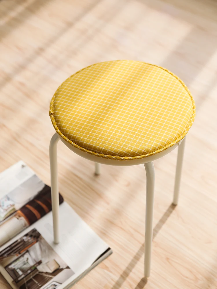 1pcs Round Dia 32cm Chair Cushion Simple Stripe Pattern Children Seat Mat 4 Seasons Non-Slip Chair Cushions For Kindergarten