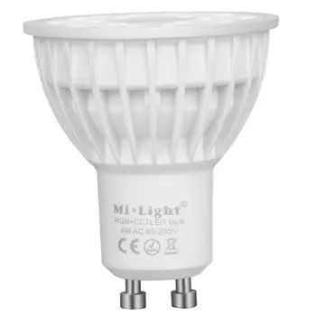 

Mi.Light 4W GU10 Led 2.4GHz Bulb Spotlight RGB+CCT Color Changing and CCT Temperature Adjustable,Dimmable,Memory Function