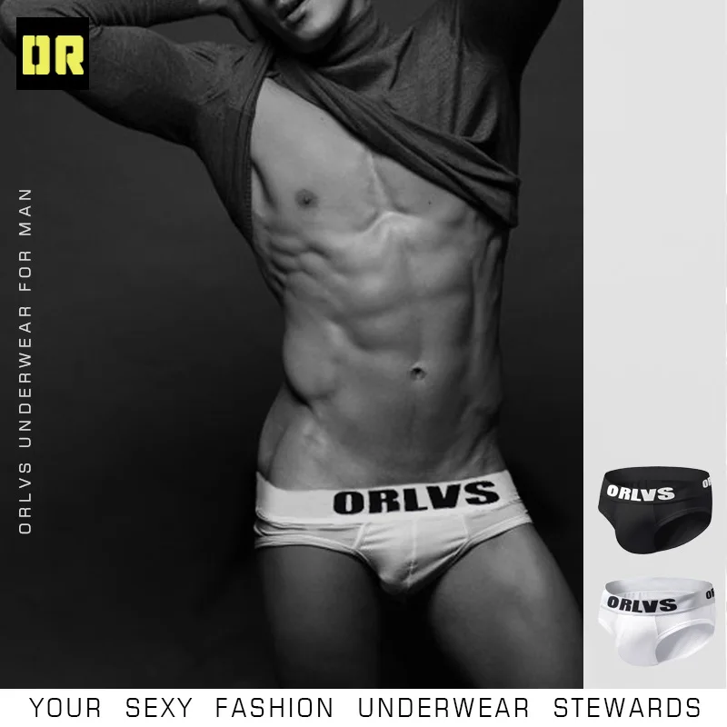 

ORLVS Men Underwear Men Briefs Lycra Pantie Men Boxers Cuecas Masculina Underpants Hombre Low Waist Breathable Sexy Jockstrap