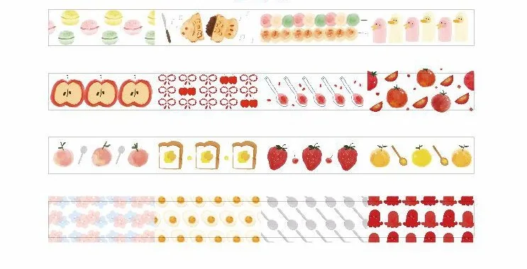 4 рулона с изображениями цветов и животных, Еда Washi клейкая лента наклейки клей малярный декоративная лента Сделай Сам дневник в стиле Скрапбукинг Фотоальбом этикетка - Цвет: 9