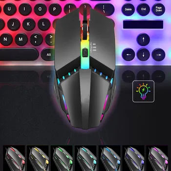 

K3 USB Wired Mouse Optical 7 Color Lighting Mouse Gamer 1600DPI Adjustable Gaming Mouse Mice For Computer Laptop #A