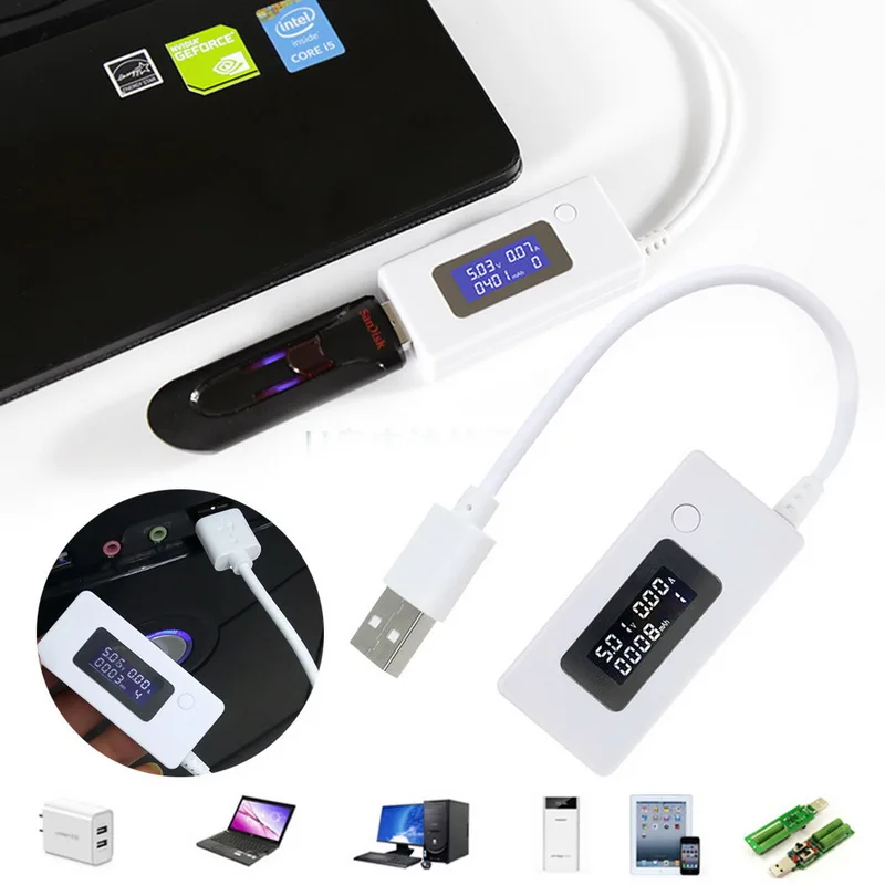 1 шт. измеритель напряжения тока ЖК-дисплей USB ток напряжение доктор зарядное