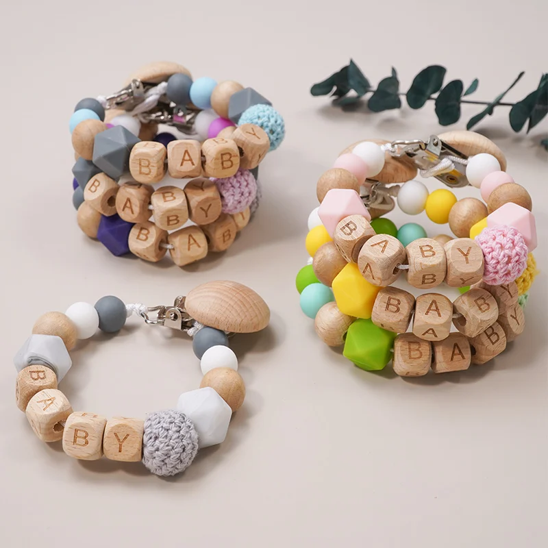 Personalized Handmade Silicone Pacifier Chains Safe Teething Chain Baby