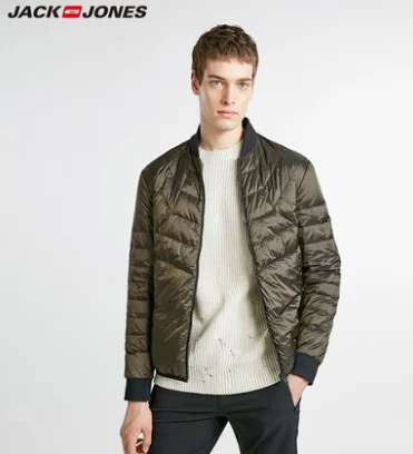 Мужской пуховик JackJones Мужская зимняя бейсбольная куртка с тепловым воротником C | 218412510 - Цвет: 01