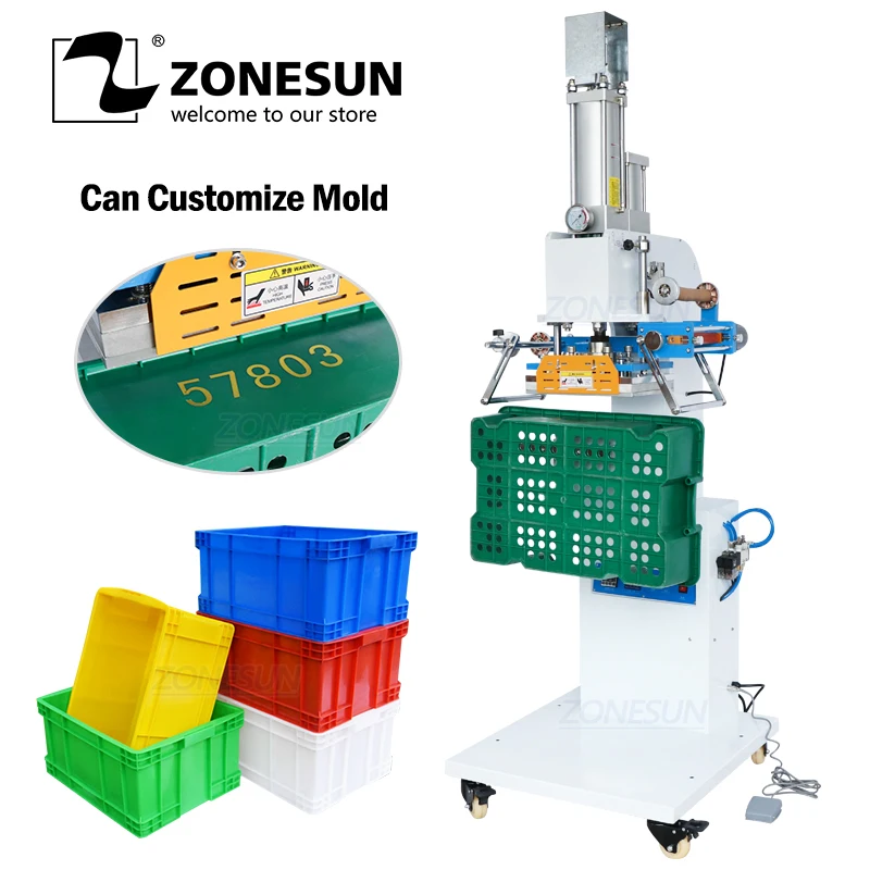 ZONESUN ZY-819SK Semi автоматическая пневматическая Пластик коробка горячая штамповка