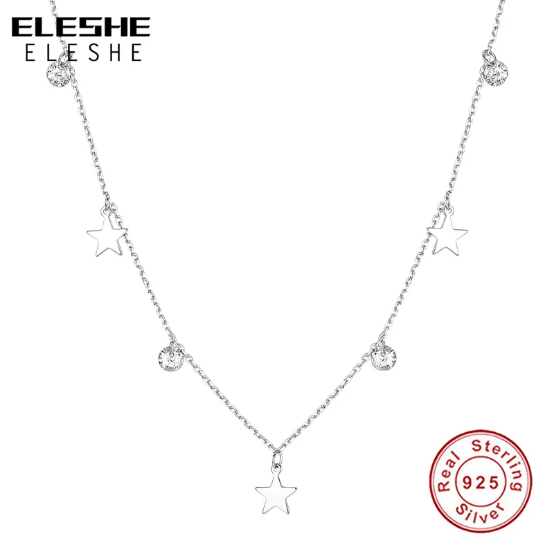 ELESHE Настоящее серебро 925 пробы ослепительный кубический циркон Круглый &