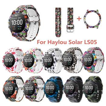 

correa For XiaoMi Haylou Solar LS05 Strap Silicone Watchbands Printing Leopard 22mm watch band bracelet Replacement Wristband