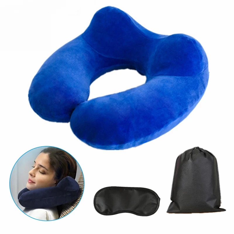 

Velvet U Neck Pillow Air Inflatable Pillow Cervical Neck Shoulder Pain Relax Support Massager Pillow Air Cushion Traction Soft