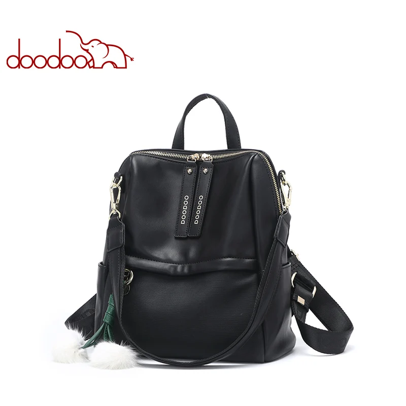 

DOODOO Teen Backpack Women Bag Pu Leather Backpacks Travel Multifunctional School Bags 2018 Large Back Pack Shoulder Bag 2 Color