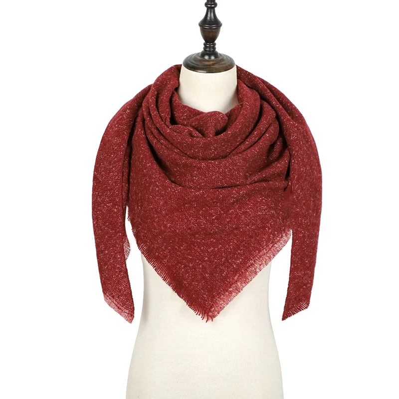 Теплый кашемировый зимний шарф женский платок качество хорошее шерсть шарфы женские,модные плед шарфы платки палантины,большой шарф в форме треугольника,шарф мягкий и приятный на ощупь - Цвет: Color 59