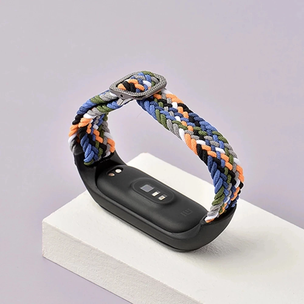 Smart Bracelet Strap For Mi Band 6 7 5 4 Strap Bracelet Nylon Braided Multicolor Sport Solo Loop Bracelet For Mi band 6 7 Strap Wristwatch