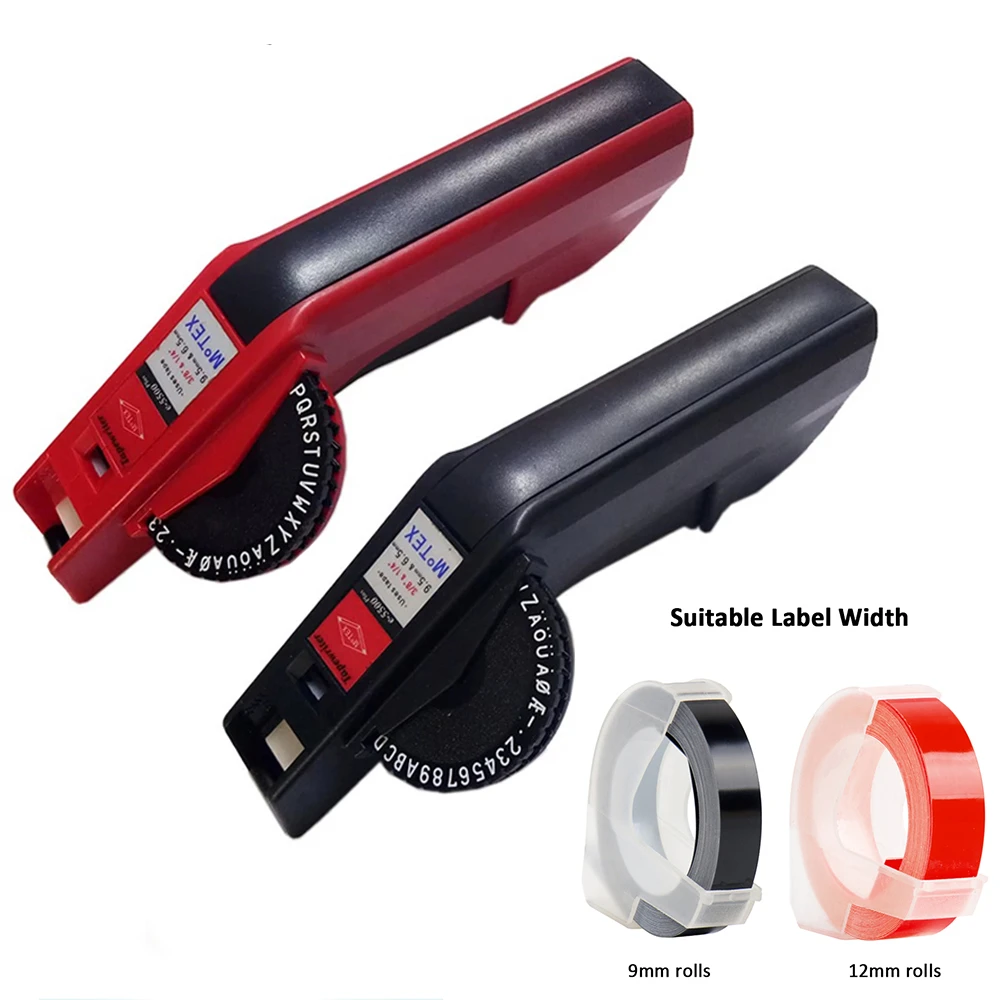 Asli Motex E-5500 embossing label maker dengan 9mm 12mm label Tape Manual mesin cetak printer portabel motex label pembuat