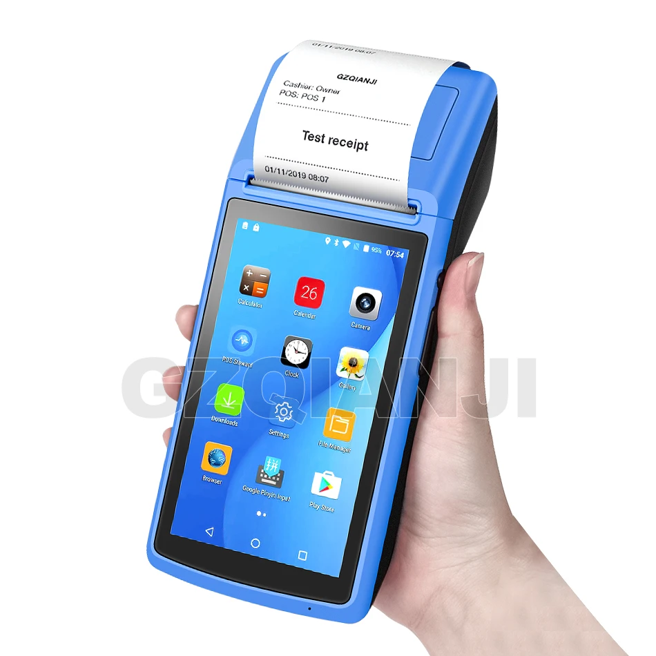 POS Android 6,0 PDA портативный pos-терминал PDA 3g NFC WiFi с камерой чековый принтер 58 мм для рынка мобильных заказов - Цвет: Standard Version