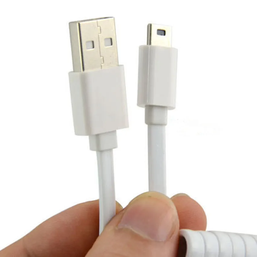Премиум 3 м спиральный USB штекер в Mini 5 Pin Мужской синхронизации данных плоский