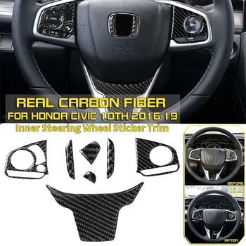 

4Pcs Carbon Fiber Inner Steering Wheel Sticker Trim For Honda Civic 10th 2016-19