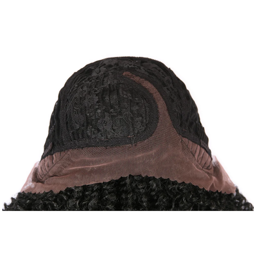 FAVE синтетический парик странный вьющиеся кружева фронтальной парик боковая часть для черный Для женщин афро курчавый парик натуральный