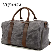 Дорожная Спортивная Сумка, вощеная парусиновая водонепроницаемая сумка для ночного отдыха