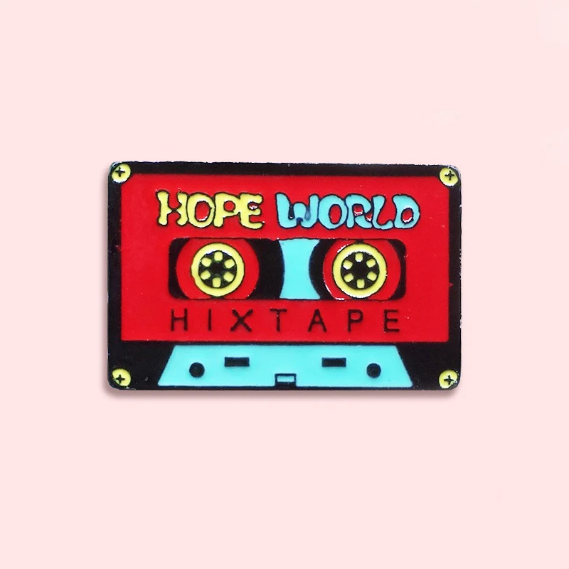 Эмалированная булавка Hope World красная бейдж лента брошь джинсовая одежда модная