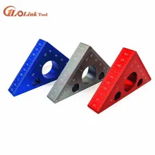 45 градусов Алюминиевый сплав угловая линейка дюймов метрический треугольник линейка столярная мастерская деревообрабатывающий квадратный многофункциональный инструмент