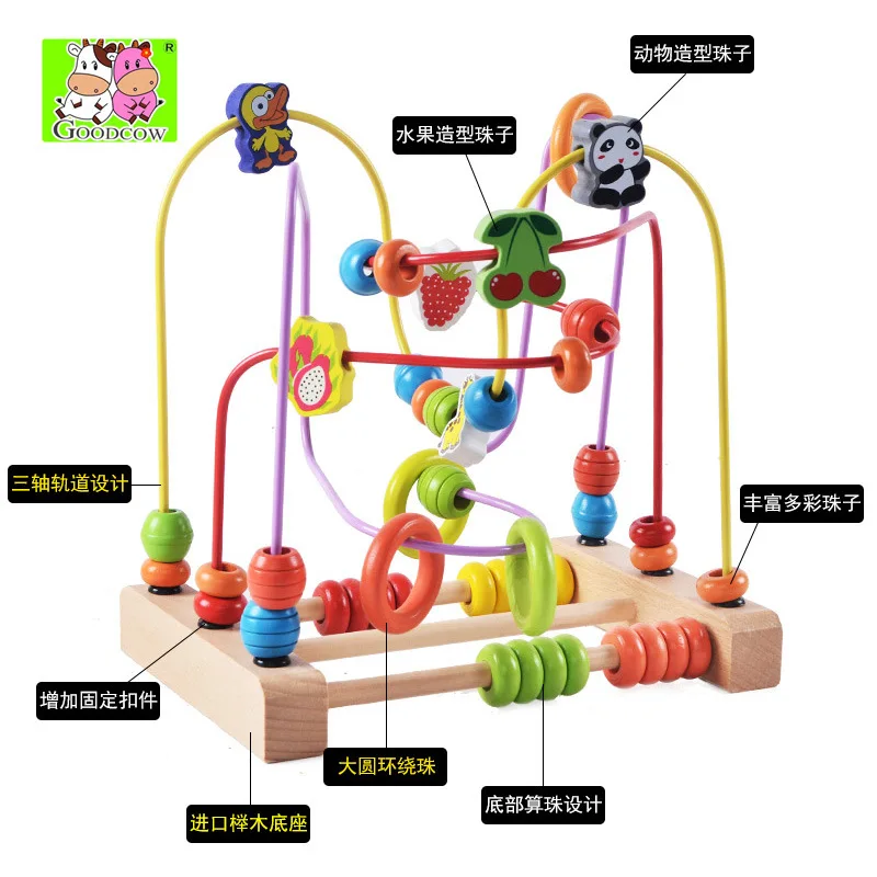 

Wooden Mini Small Bead-stringing Toy Beaded Bracelet Bead-stringing Toy Building Blocks Toy Children Early Childhood Educational