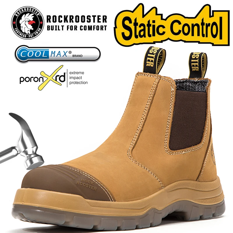 

Indestructible Shoes Men Working Shoes Man Safety Boots With Steel Toe Male Outdoor Chelsea Genuine Leather Waterproof Boot