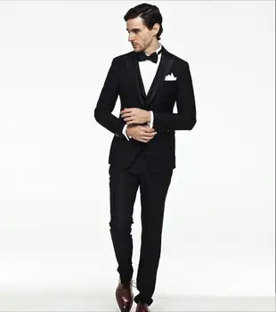 

Tuxedo Styles Men Suits Slim Fit Suits Men Notch For Wedding Groomsmen Suits Custom Made Best Men Suits (Jacket+Pants+Vest)