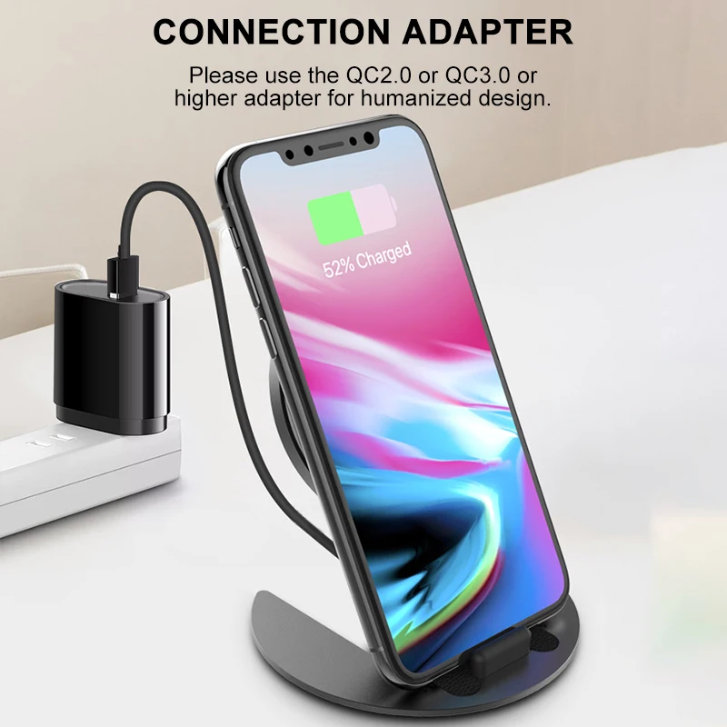 Mobile Phone Wireless Charger Bracket Desktop Ultra-thin Quick Wireless Charging Pad with holder for iphone 7 8 X xiaomi samsung
