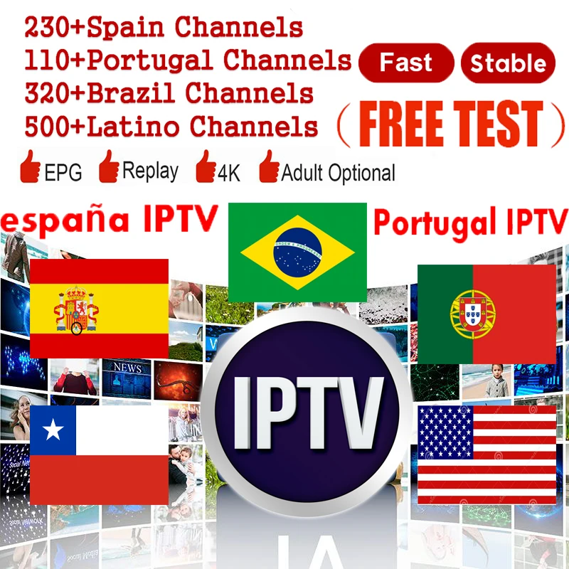 

Spain IPTV 1 year Subscription Android TV Box Portugal Spanish USA Latino Brasil Canada French Chile 6000+Live Channels M3U