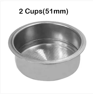 51mm Coffee Filter Basket 2/4 Cup Capacity Stainless Steel Non Pressurized Filter Basket Coffee Machine Accessories For Barista - Цвет: 2 Cups(51mm)