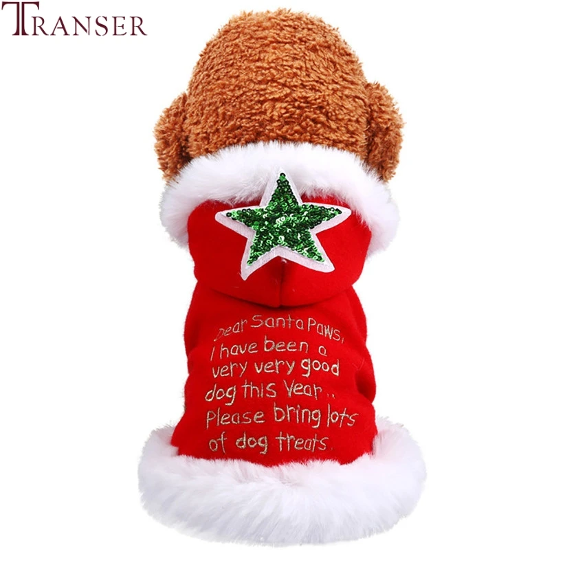 Transer, Dear Santa, рождественское худи для домашних собак, пальто, маленькая плюшевая собака, теплая одежда, мягкий плюшевый костюм для питомца 910