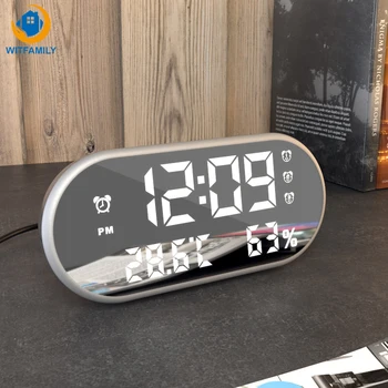 

Temperature Display HD LED Display with Backlight electronic Watch Desktop Clock Mirror Digital Alarm Clock Snooze Table Clocks