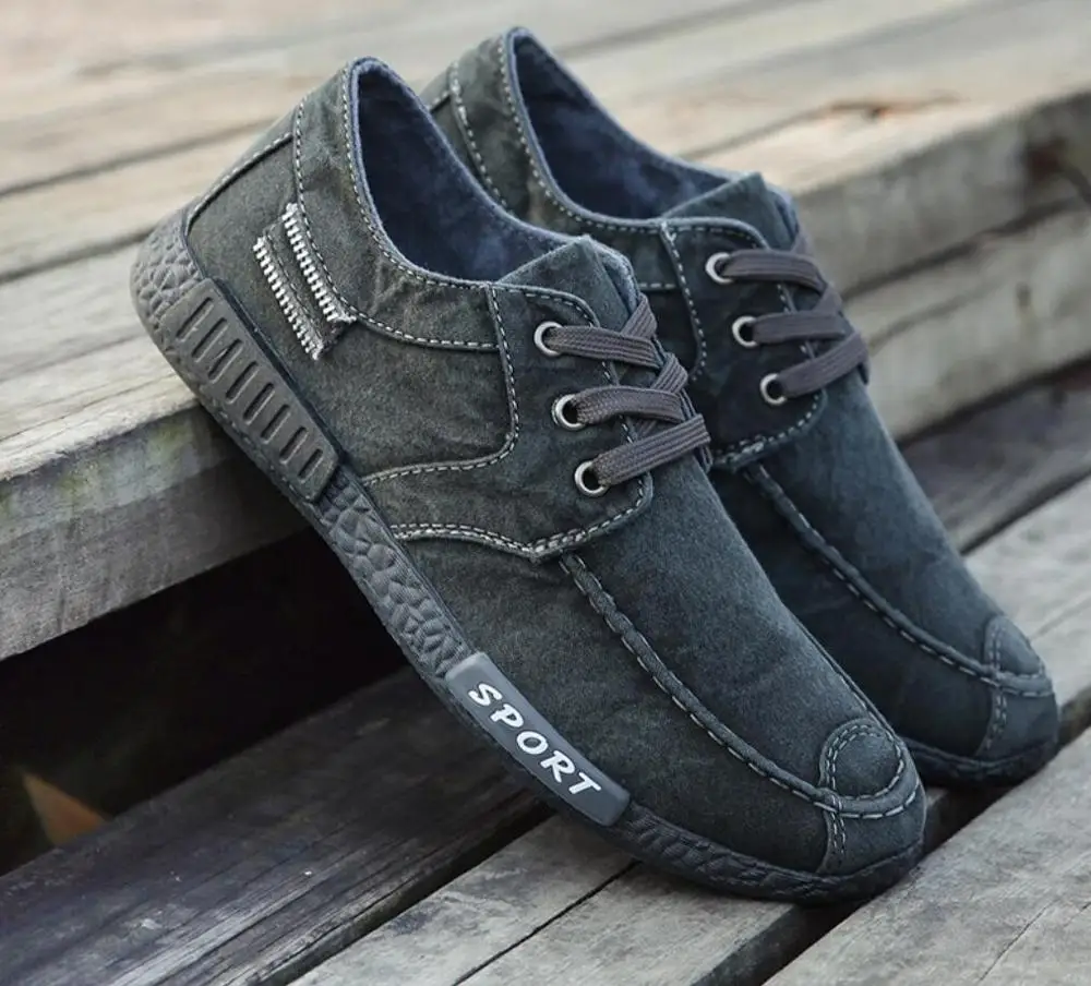Мужская дышащая повседневная обувь; zapatillas hombre; Джинсовая парусиновая обувь; Модные слипоны на плоской подошве; лоферы; espadrilles; мужская обувь на мягкой подошве; sneakr