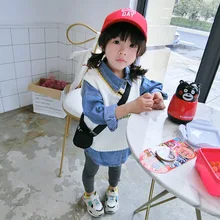 Маленькая детская лошадь осень стиль Для женщин детей буквами Пряжа жилет 8123