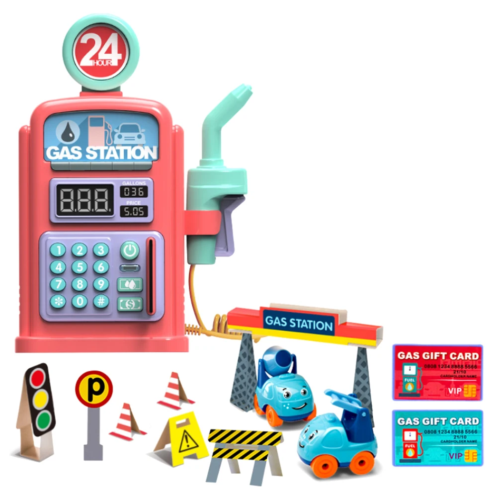 1 комплект АЗС toychild моделирование говорящая АЗС набор декораций игрушки со звуковым светом детские рождественские подарки - Цвет: Pink