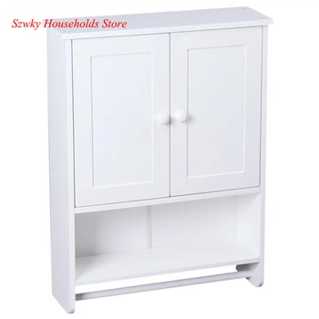 

65x48.7x14.6cm Bathroom Wall Cabinet Double-door Wall-mounted Vanity Cabinet Storage Rack
