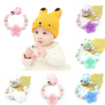 

1pcs Silicone Baby Bead Pacifier Clips Holder Chain Silicone Bead Baby Toys Pacifier Chains Holder Baby Teething Pacifier Clips