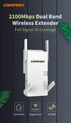 Repetidor wifi de longo alcance 802.11ac, extensor de longo alcance sem fio, amplificador wi fi 2.4/5g, ponto de acesso para roteador wifi de 1200/2100mbps