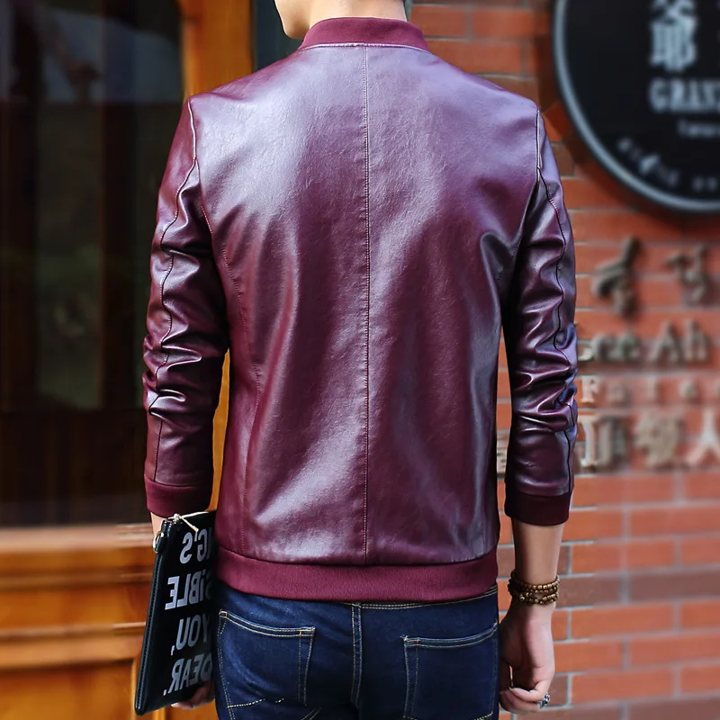 Kw-w229# Новые продукты осень и зима Мужская куртка Молодежная мужская приталенная из искусственной кожи мужская повседневная куртка
