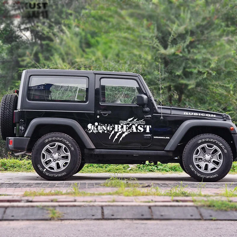 

Off Road Monster Beast King Body Door Waist Sticker DeAcal Vinyl Graphics for for Jeep Wrangler 2007-2017