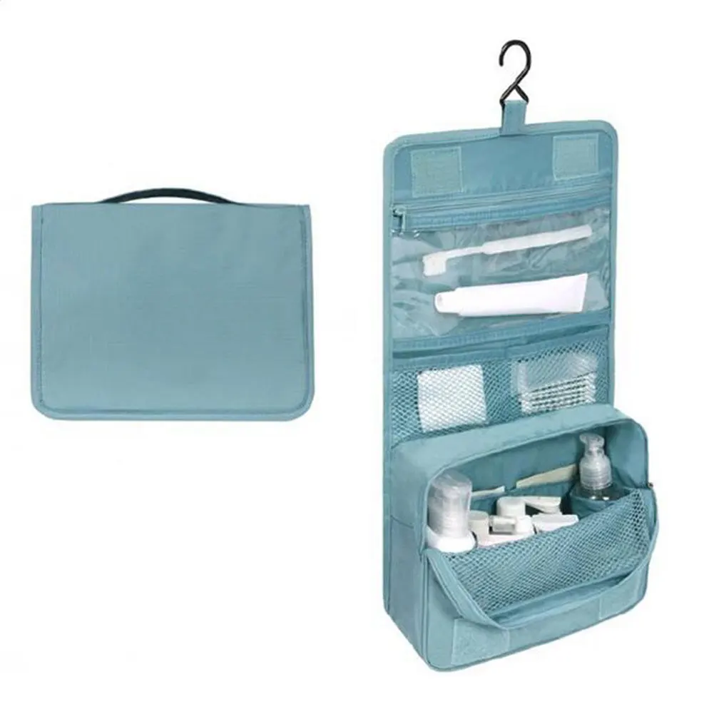 Hot Selling Hanging Travel Toiletry Bag Large Capacity Cosmetic Toiletry Travel Organizer for Women Men with Hook - Цвет: Sky blue