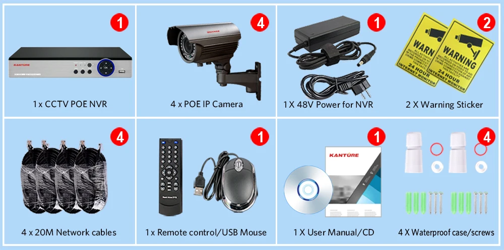 KANTURE H.265+ 8CH 5MP POE NVR Системы 48V 5.0MP 2,8-12 мм с переменным фокусным расстоянием водонепроницаемый POE IP камера 2592*1520 комплект видеонаблюдения 2 ТБ